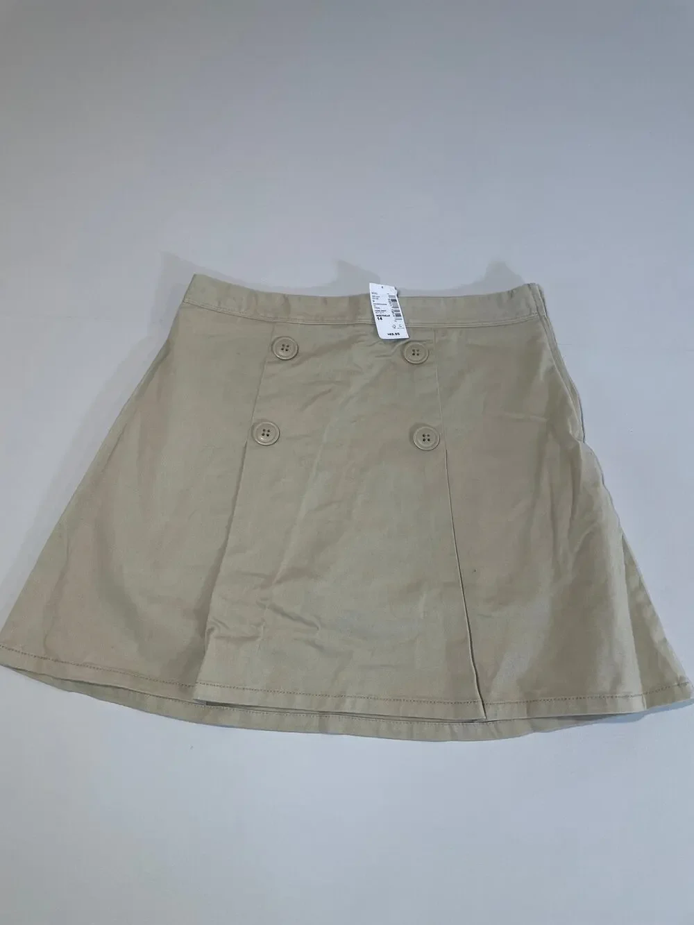 The Children’s Place Size 14 Khaki Pleated Skort – NWT – Button Detail